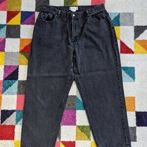 LIKE NEW Women's LL Bean Relaxed Fit Black Jeans Size 18 Petite ID 71341